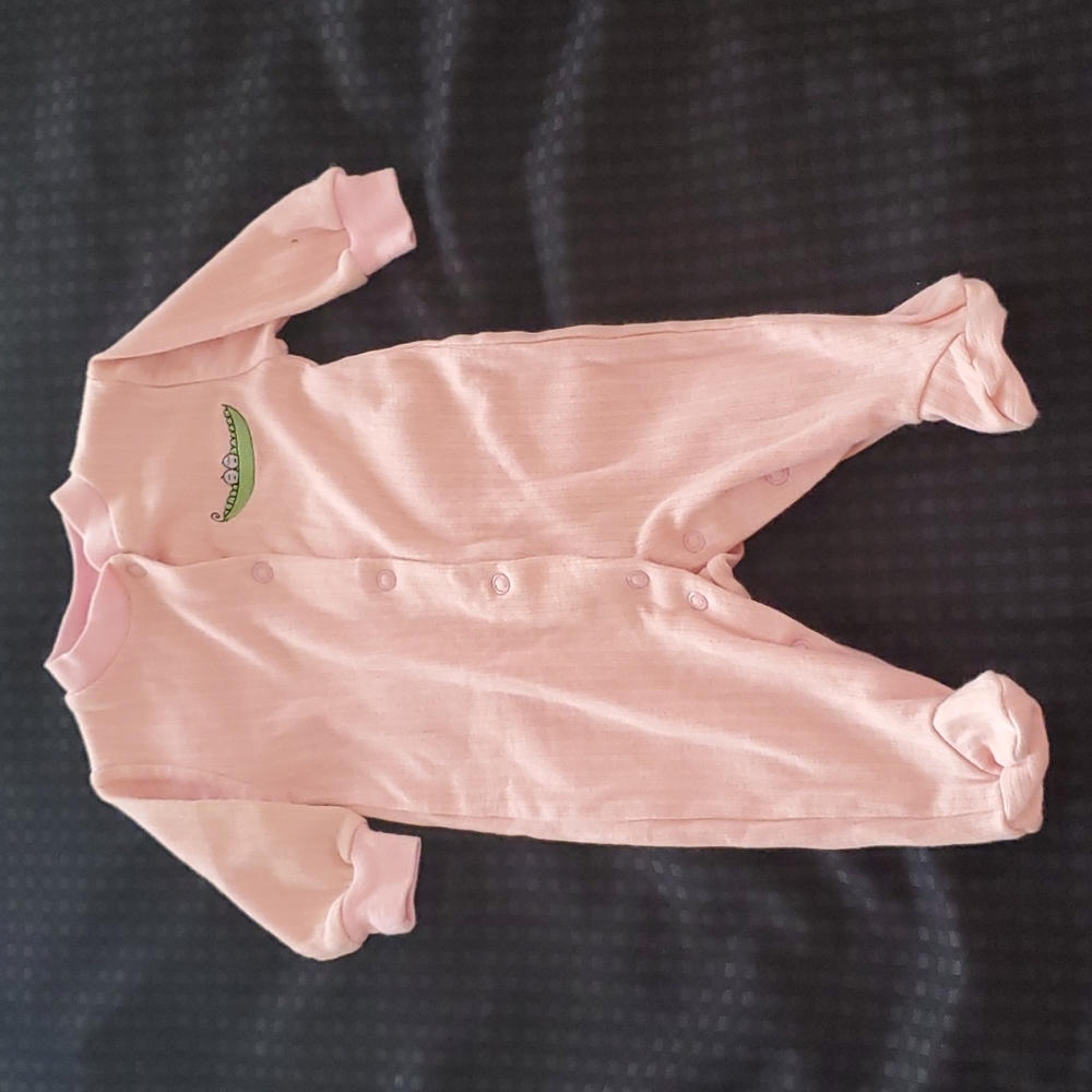 Baby Inc, footie, pink, peas, size 3 months,  one piece